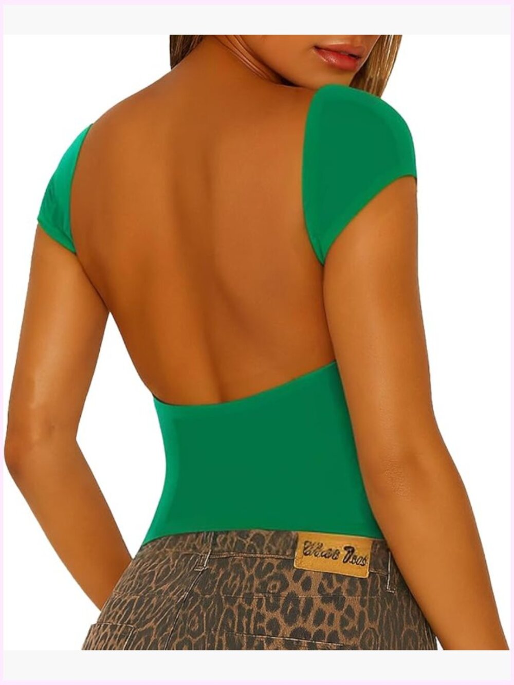 Sexy Backless Crop Top Short Sleeve Crew Neck Slim Fit Y2K Tee